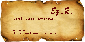 Székely Rozina névjegykártya